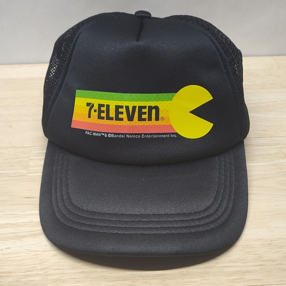 7-11 Pac Man SnapBack Trucker Hat Video Games Gamer Atari Arcade